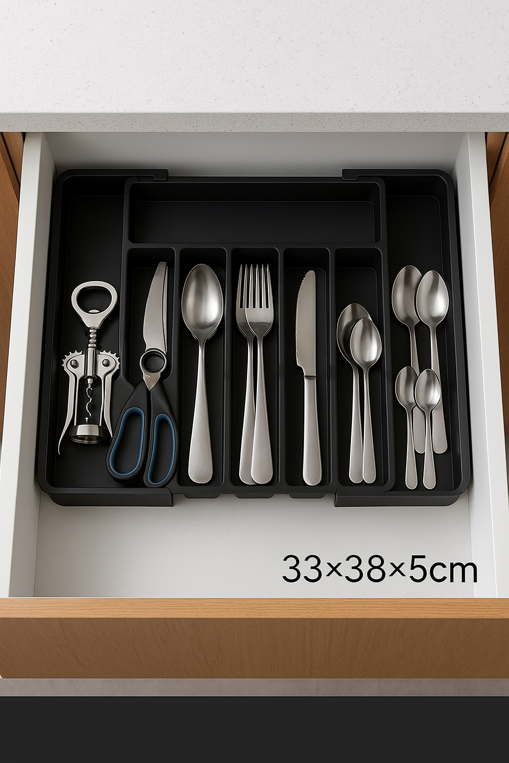 Bandeja organizadora de cubiertos expandible de plástico ajustable cajón de cocina caja de almacenamiento - Imagen 11 de 16