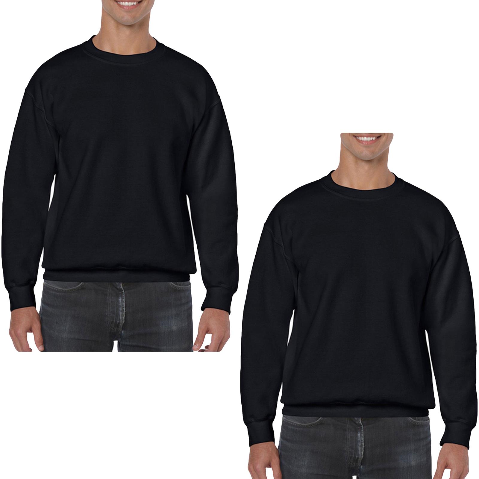 Sudadera lisa para hombre Jersey Suéter Pullover Trabajo Informal Top Paquete de 2 y 3 - Imagen 16 de 40
