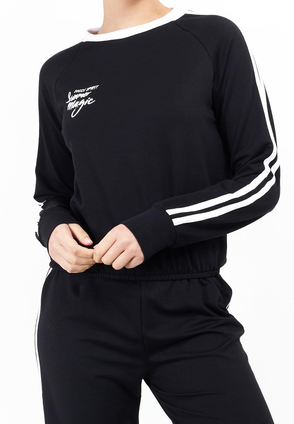Womens Sweatshirt Crew Neck Striped Jumpers Pullover Casual Long Sleeve Top - Picture 6 of 9