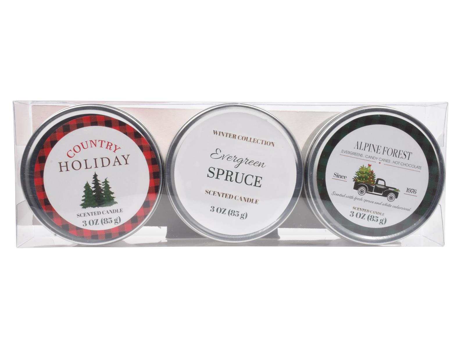 Scented Candles New Set of 3 Festive Christmas Decorative Tin Xmas Gift set - Picture 56 of 99
