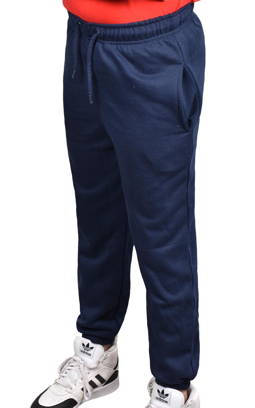 Jogging Bottoms Pack of 2 Kids Boys Girls Warm Fleece PE Plain Tracksuit Joggers - Picture 43 of 62