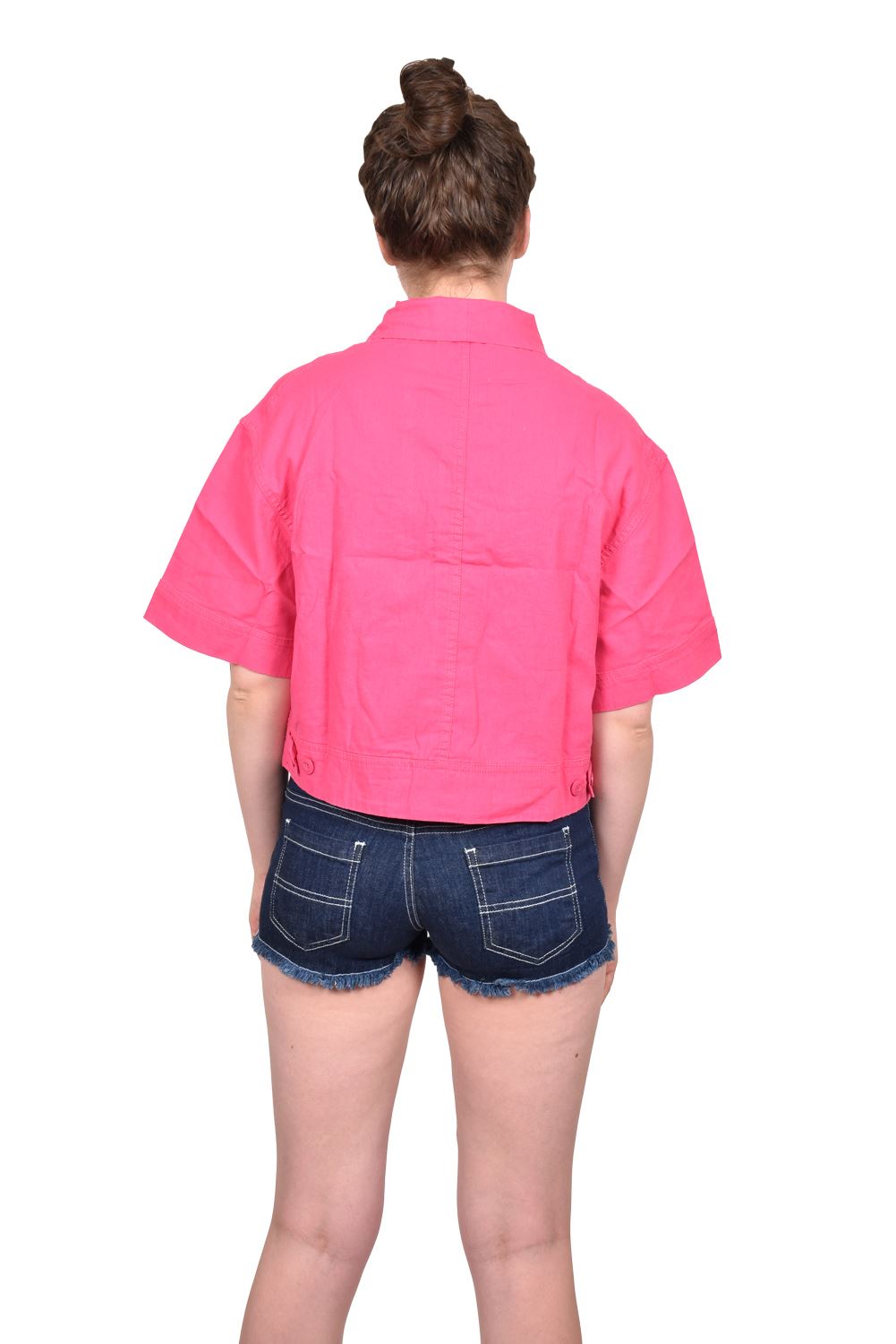 Womens Premium Jacket Casual Ladies Trendy Stylish Front Pockets Cropped Top S-L - Picture 11 of 21