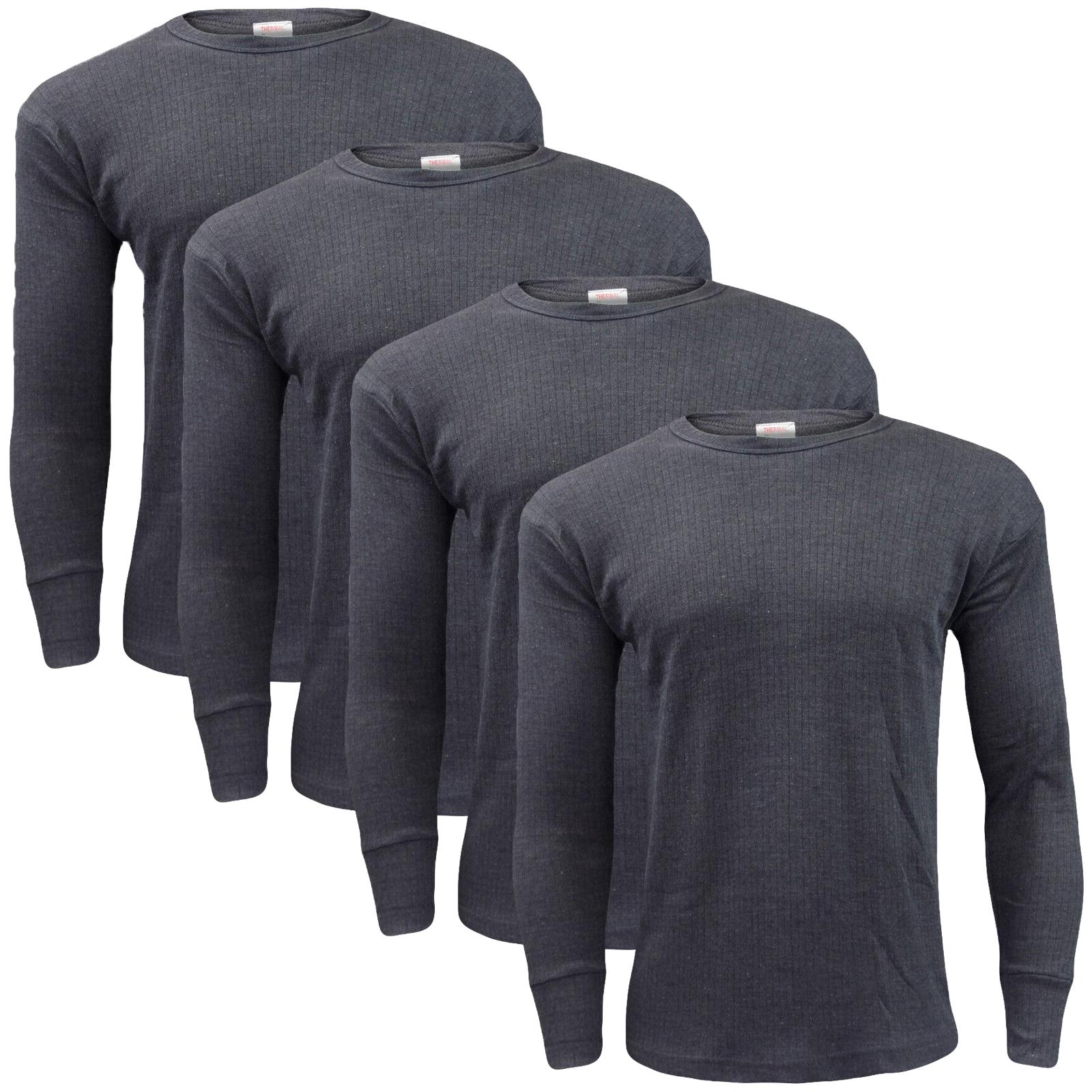 3, 4 Pack Mens Thermal Long Sleeves Shirts Top Winter Warm Long Johns Vest - Picture 39 of 40