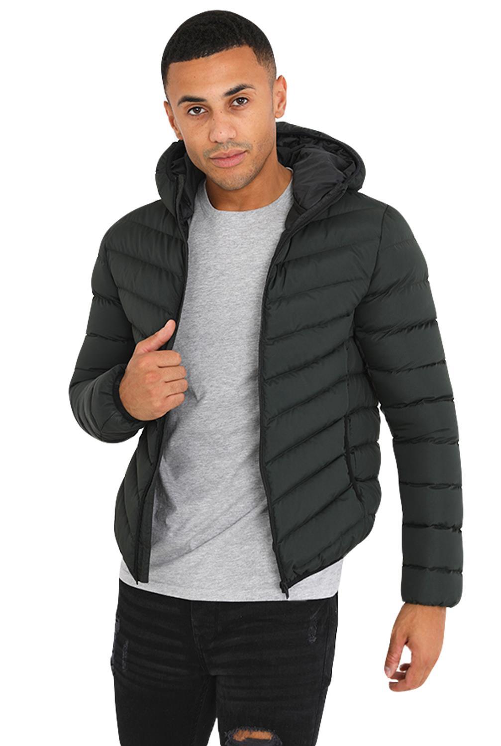 Mens Winter Jacket Warm Padded Puffer Bubble Down Coat Quilted Zip Outwear - Picture 17 of 19
