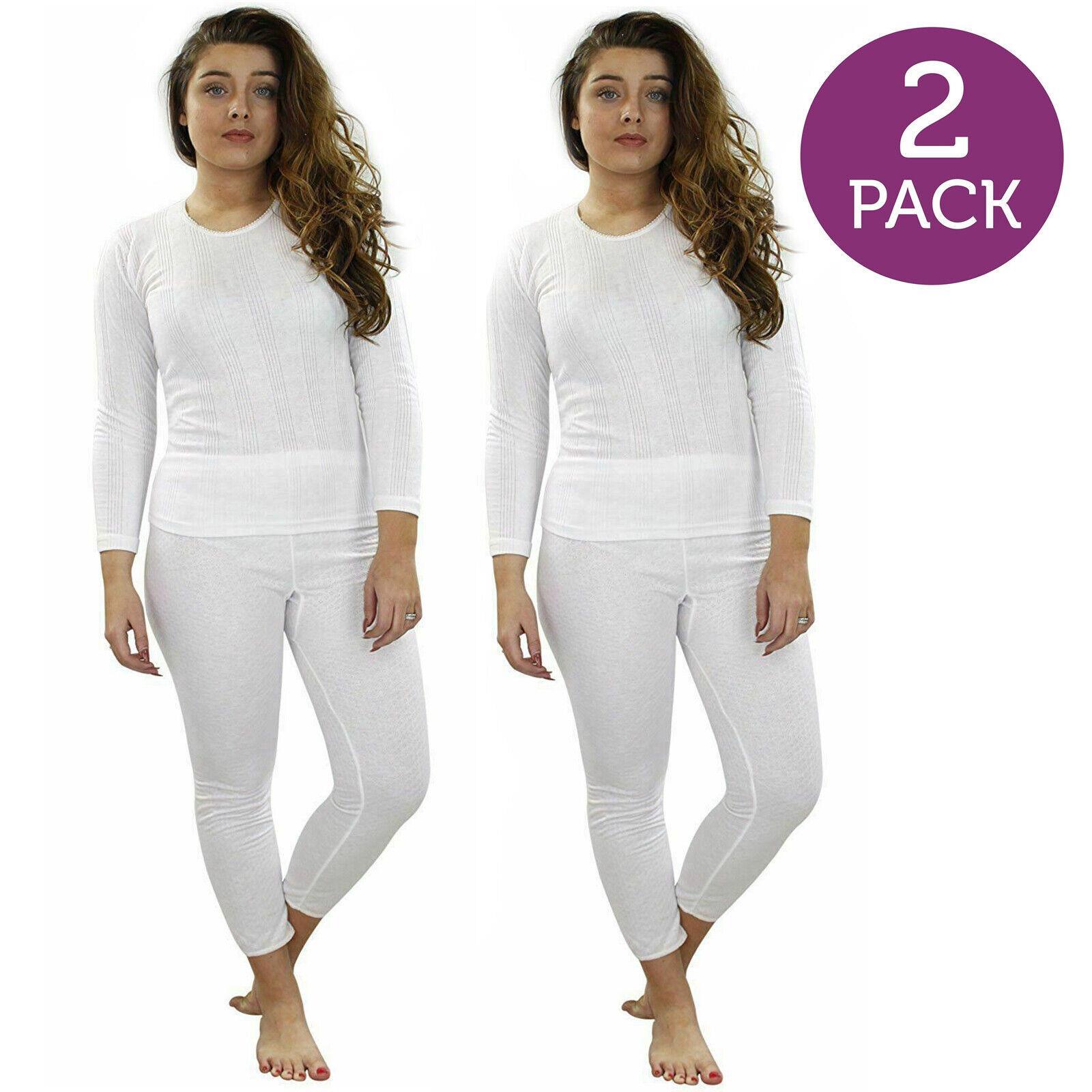 Ladies Thermal Underwear Top Long Sleeve Tshirt Vest Legging Bottom Long Janes - 第 7/28 張圖片