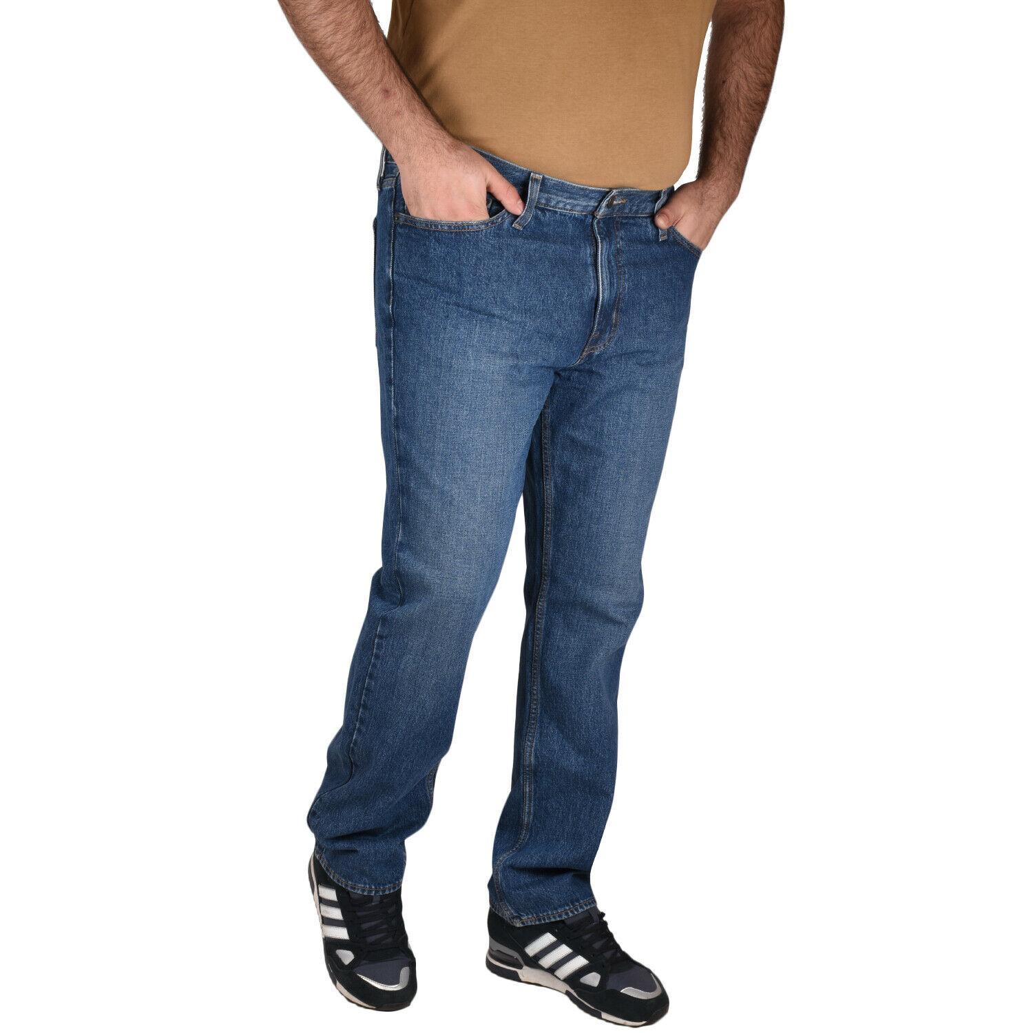 Mens Denim Jeans Regular Fit Straight Leg Cotton Pants Trousers Big & Tall Sizes - Picture 26 of 32