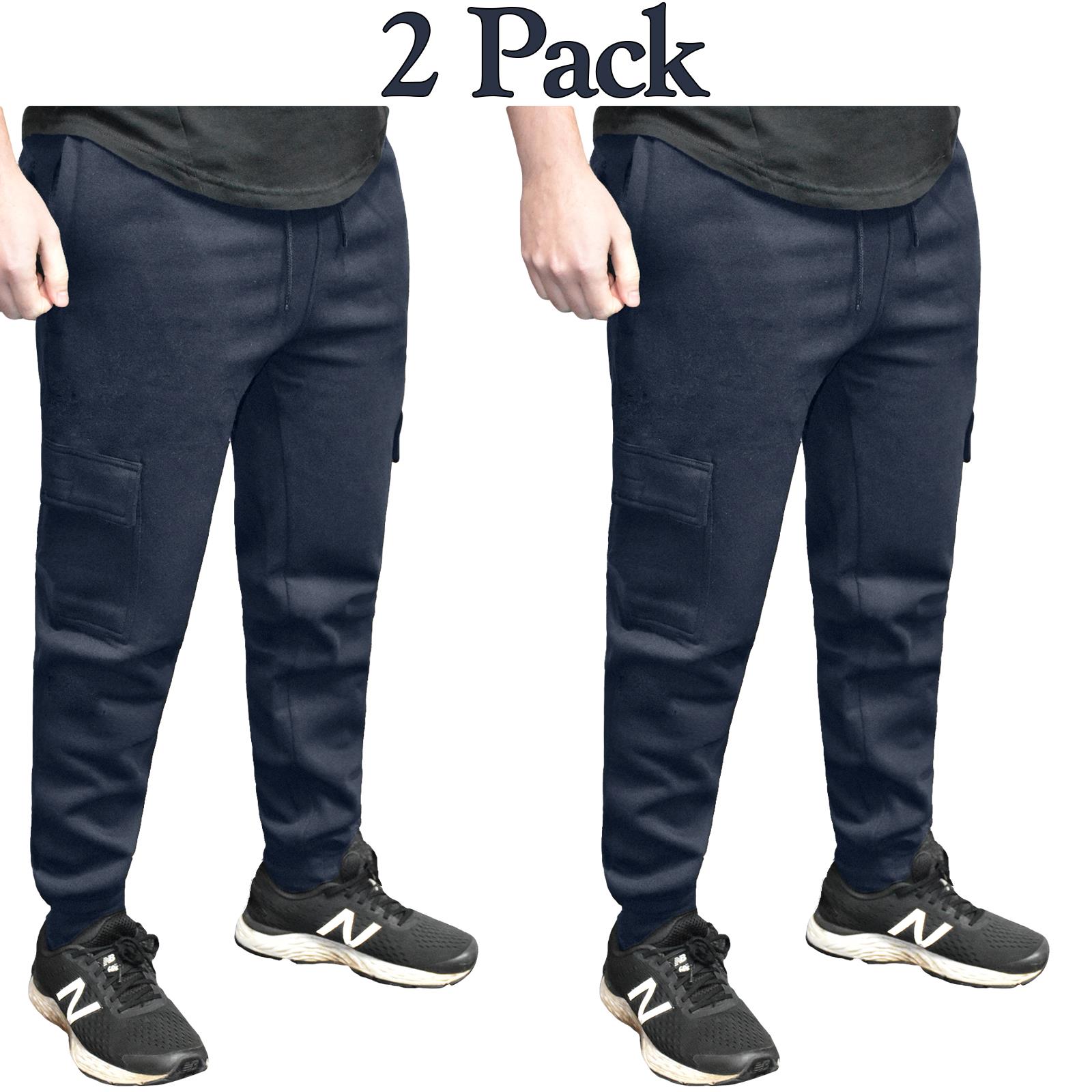 Mens Cargo Jogging Bottoms Fleece Trousers Five-Pocket Casual Gym Joggers S-2XL - Picture 47 of 51