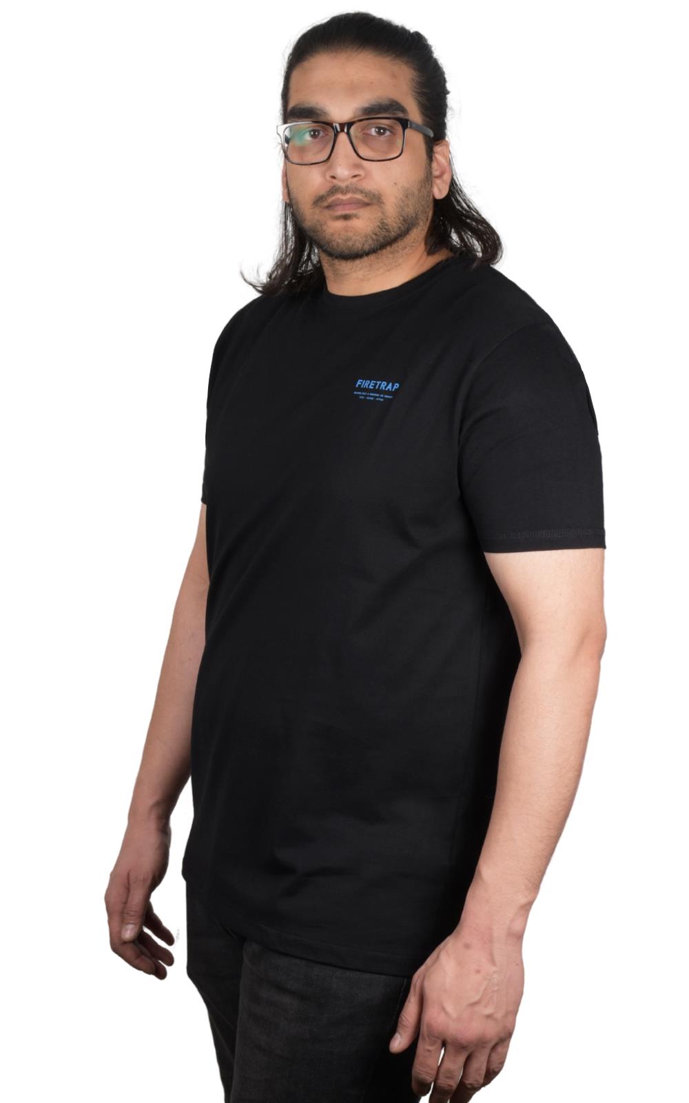 Firetrap Mens Plain T-shirt Crew Neck Short Sleeve T Shirt 100% Cotton Tee Top - Picture 14 of 31