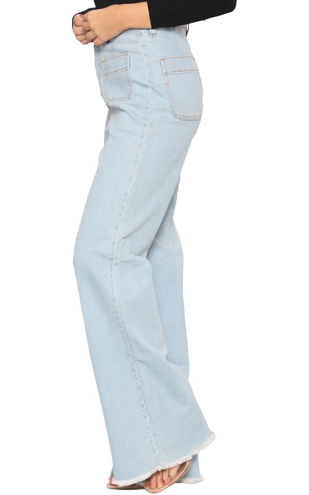Pantalones de mezclilla para mujer Bootcut elásticos tiro medio acampanados pantalones largos pantalones talla 6-30 - Imagen 42 de 62