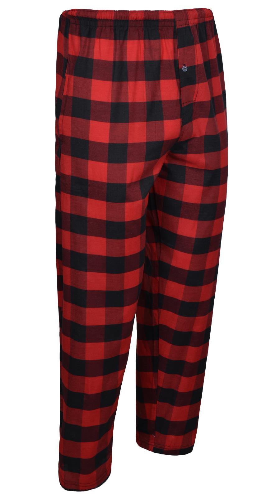 Mens Pyjama Bottoms Woven Check PJ Pants Lounge Nightwear 2 Pack Trouser - Picture 19 of 34