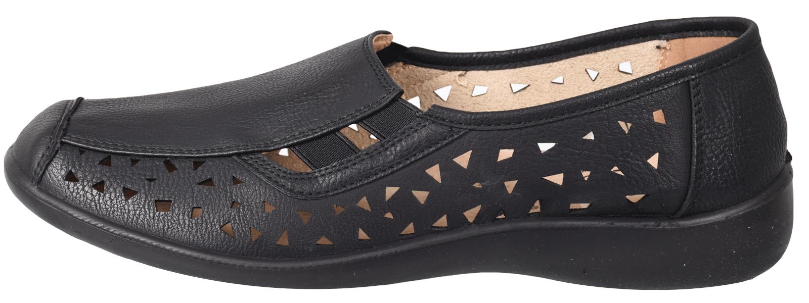 Ladies Slip on Casual Cut Out Side Gusset Flat Comfort Summer Shoes Size UK 3-9 - Picture 6 of 13
