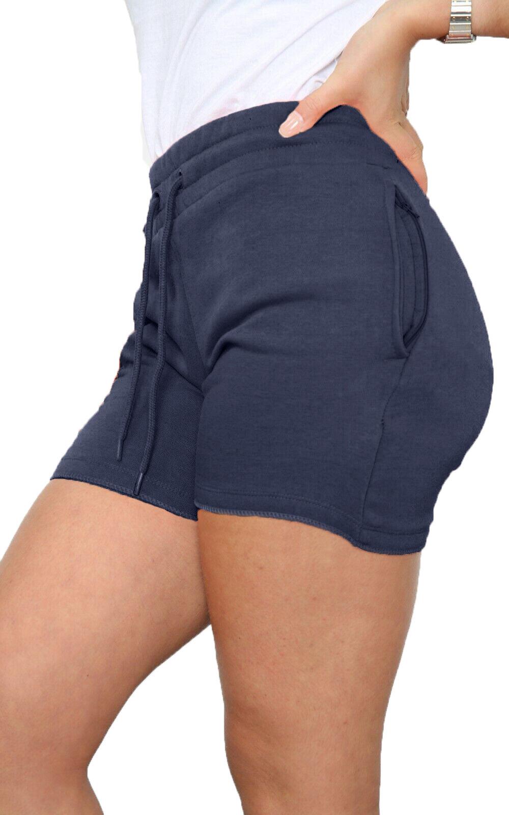 Ladies Shorts Summer Gym Sweat Fleece Tie Elasticated Waist Cycling Pants S-XL - Picture 15 of 21
