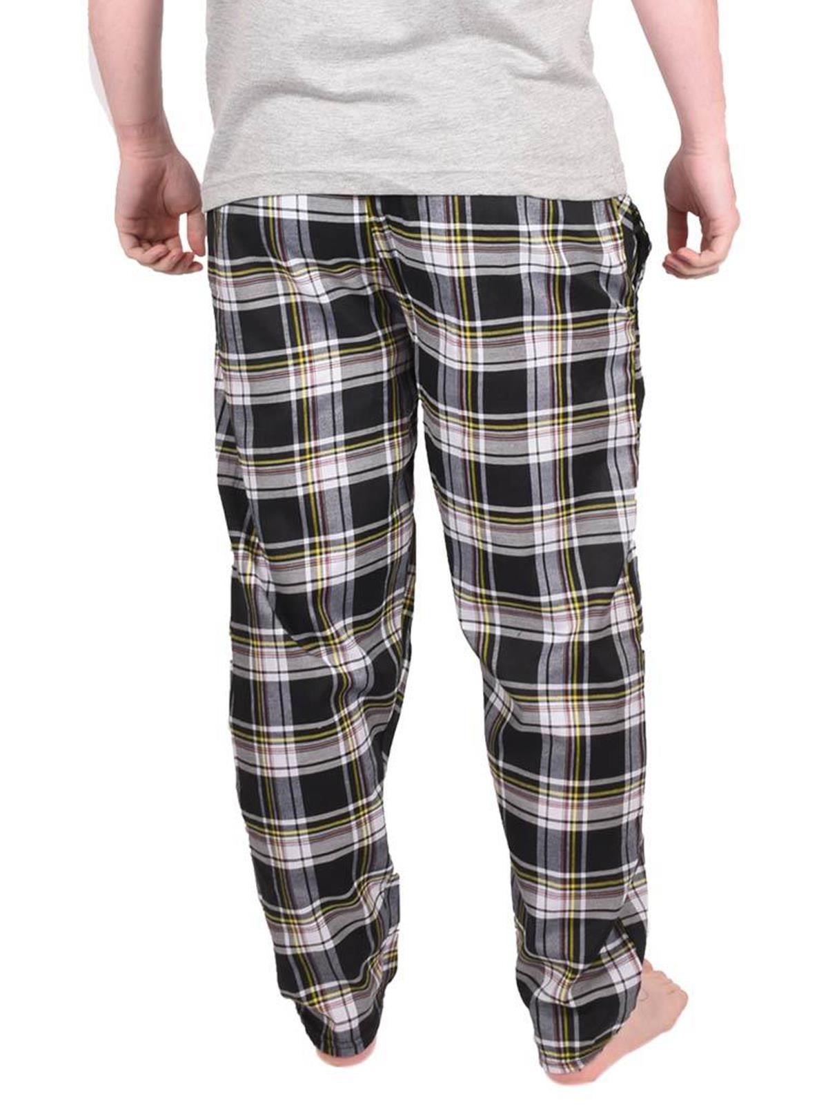 Mens Pyjama Bottoms Woven Check PJ Pants Lounge Nightwear 2 Pack Trouser - Picture 16 of 34