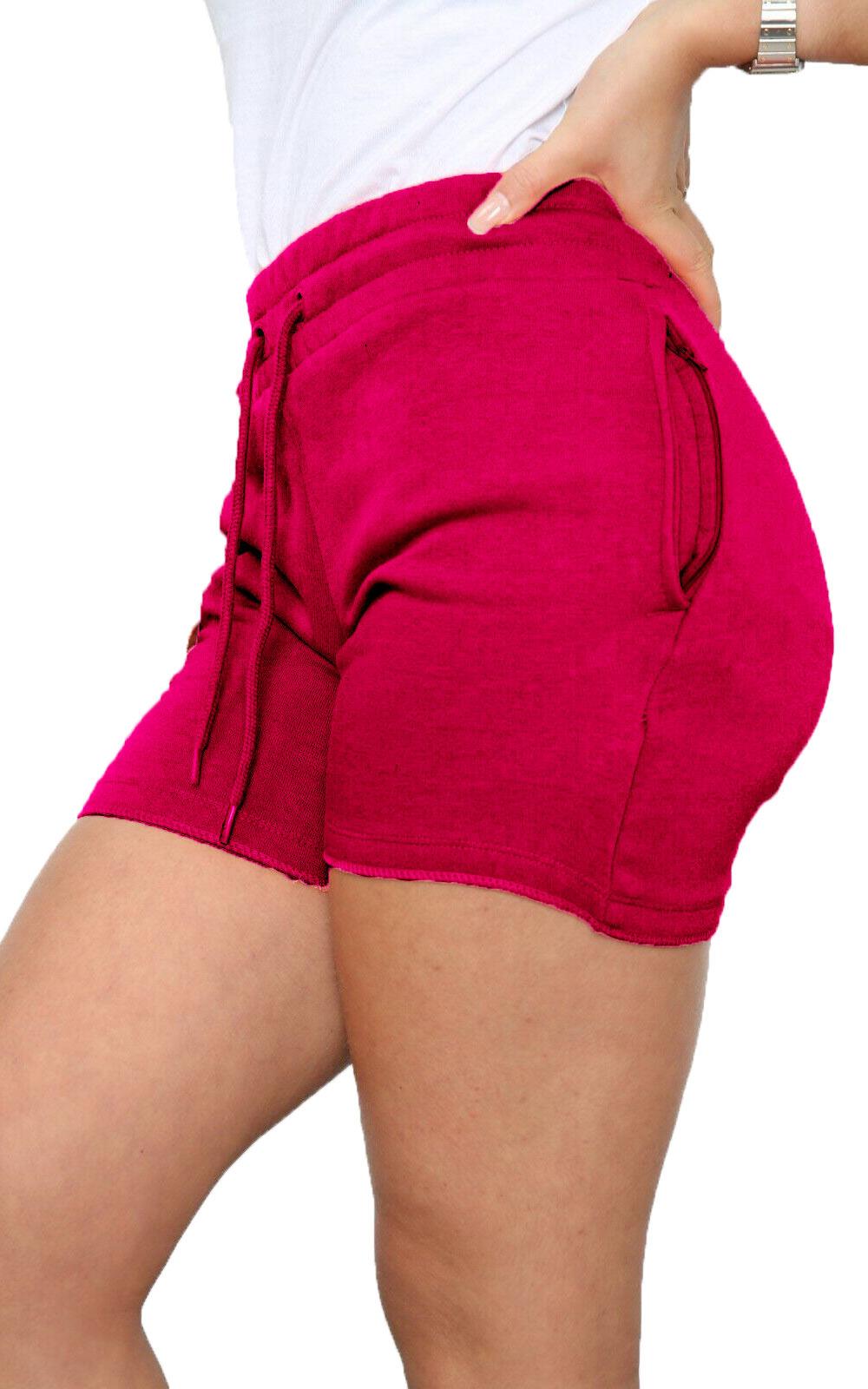 Ladies Shorts Summer Gym Sweat Fleece Tie Elasticated Waist Cycling Pants S-XL - Picture 13 of 21