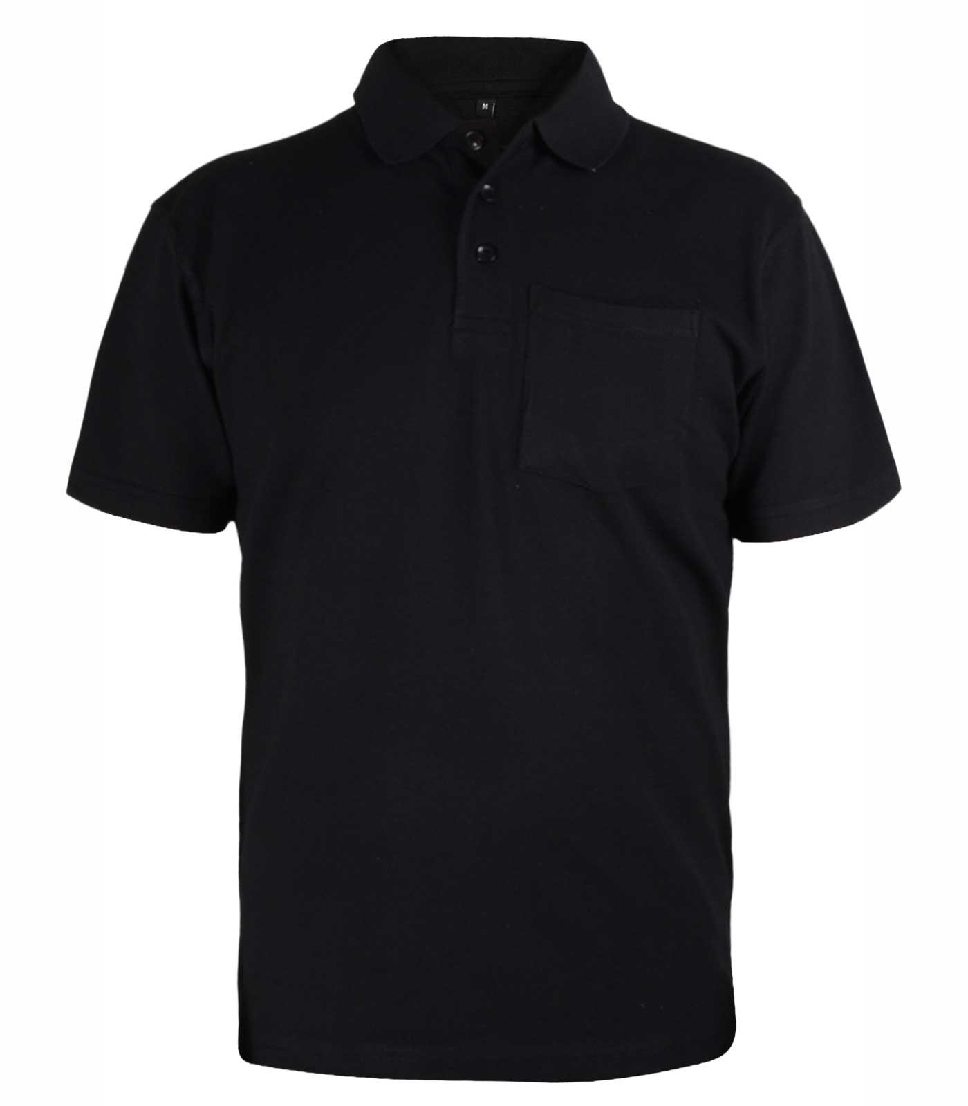 Mens Polo Shirts Casual Work T Shirt Pocket Plain Pique Classic Short Sleeve Tee - Picture 3 of 10
