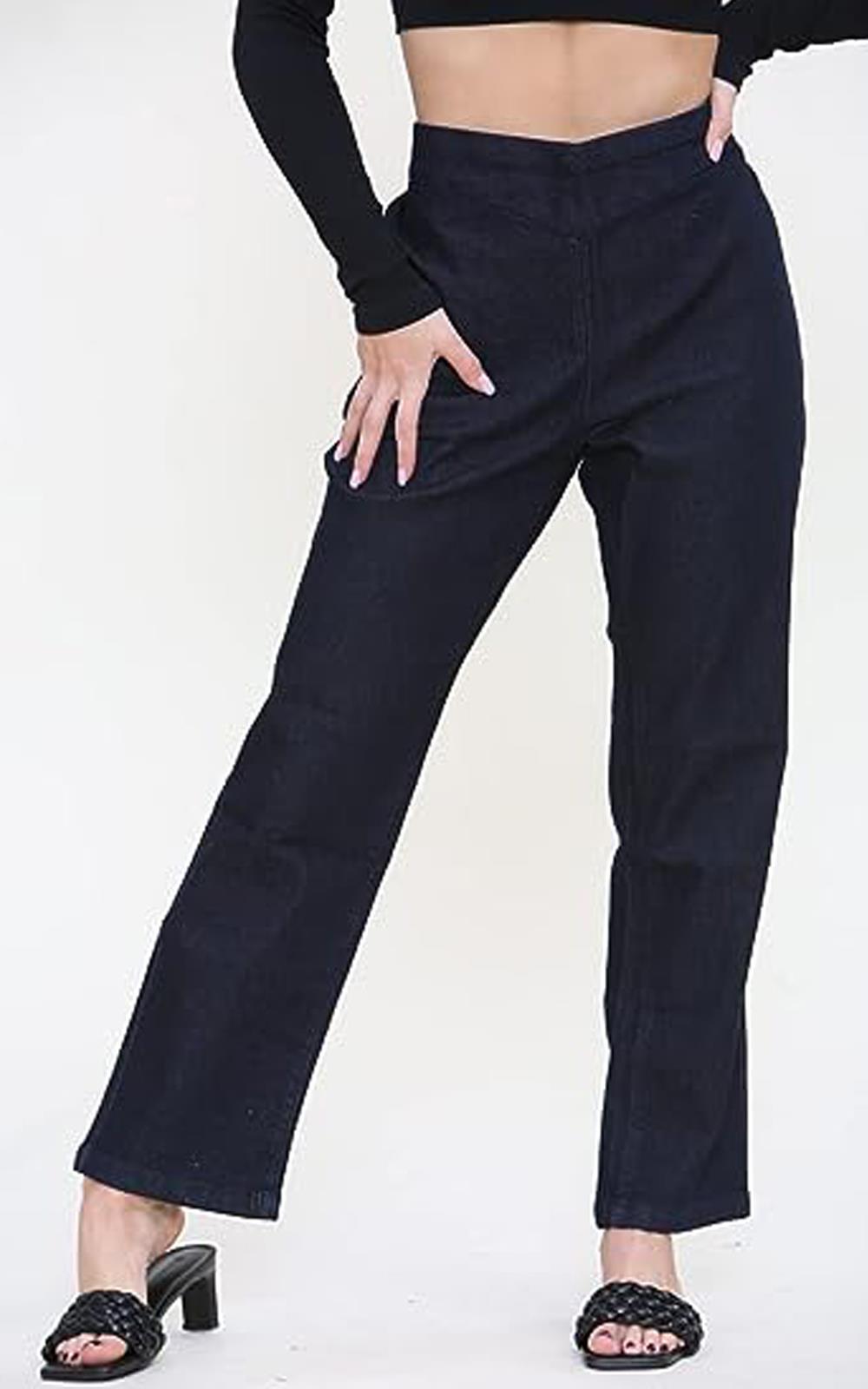 Pantalones de mezclilla elásticos ajustados rectos cintura alta para dama talla 12-28 Reino Unido - Imagen 39 de 43