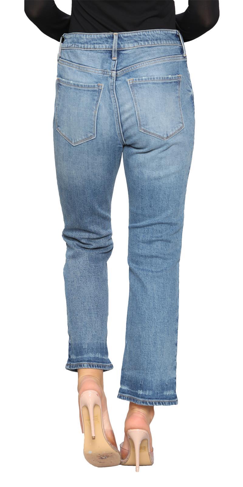 Pantalones de mezclilla para mujer Bootcut elásticos tiro medio acampanados pantalones largos pantalones talla 6-30 - Imagen 49 de 62
