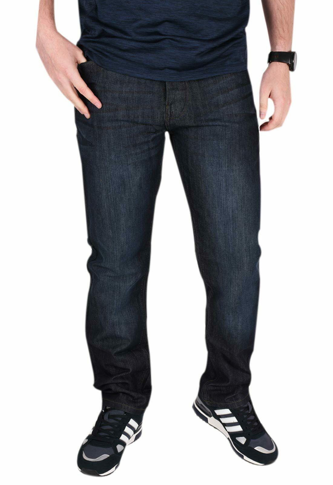Mens Denim Jeans Regular Fit Straight Leg Cotton Pants Trousers Big & Tall Sizes - Picture 6 of 32