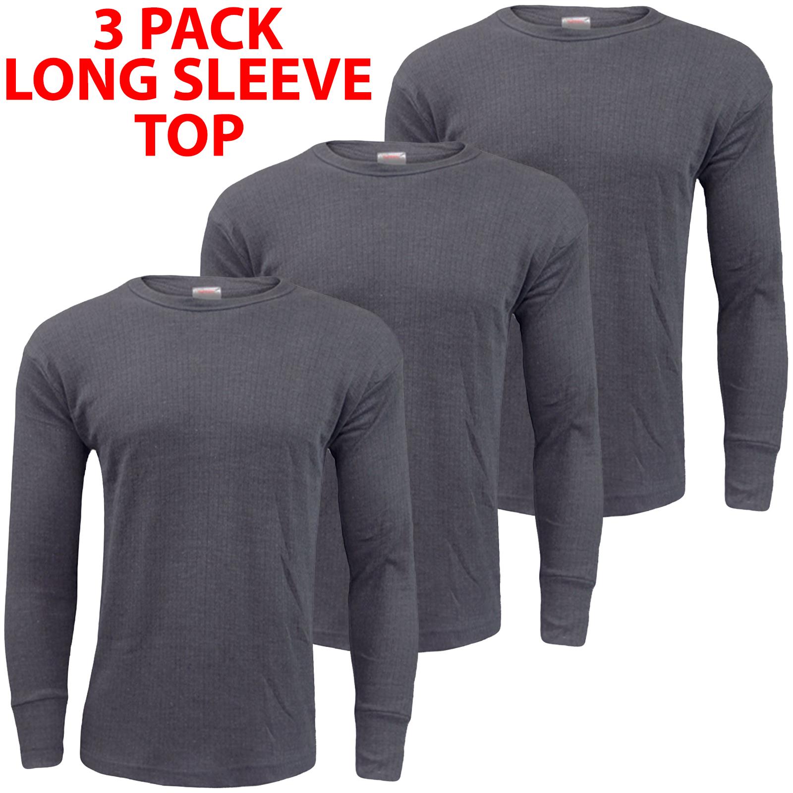 3, 4 Pack Mens Thermal Long Sleeves Shirts Top Winter Warm Long Johns Vest - Picture 35 of 40