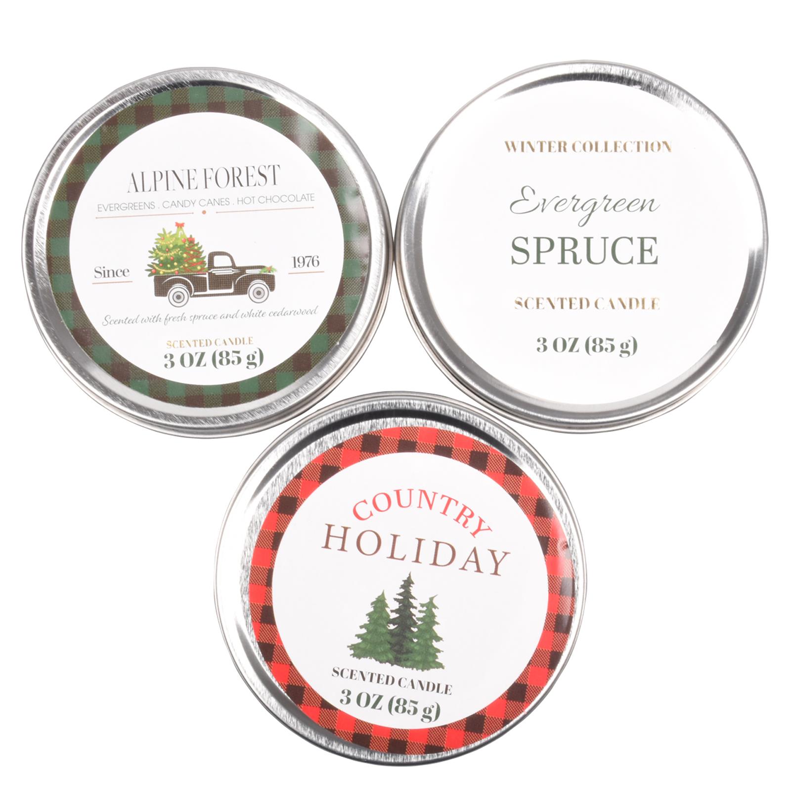 Scented Candles New Set of 3 Festive Christmas Decorative Tin Xmas Gift set - Picture 57 of 99