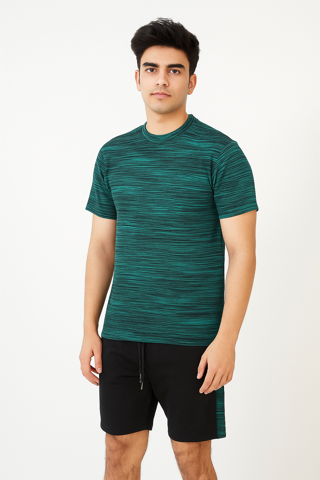 Conjunto de pantalones cortos para hombre camiseta ropa de salón de verano manga corta chándal teñido de moda pijamas - Imagen 5 de 10