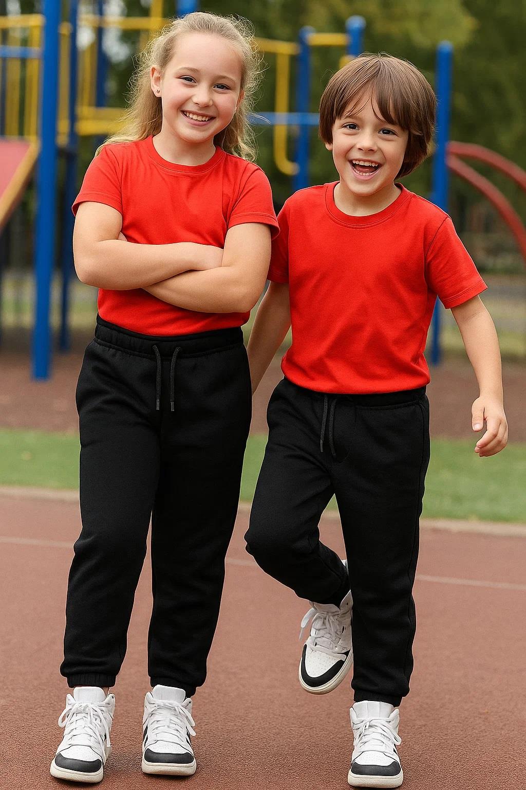 Pantalones de chándal cómodos lisos PE para niños niñas niños pantalones escolares - Imagen 3 de 51