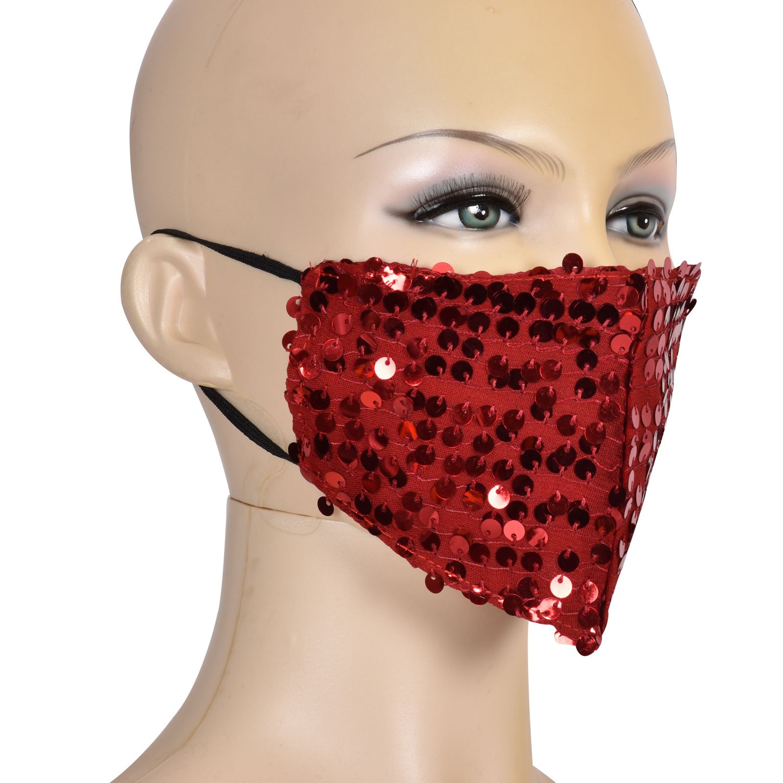 Reusable Face Mask With Sequin Washable Mouth Bling Nose Breathable Girls Ladies - Picture 12 of 13