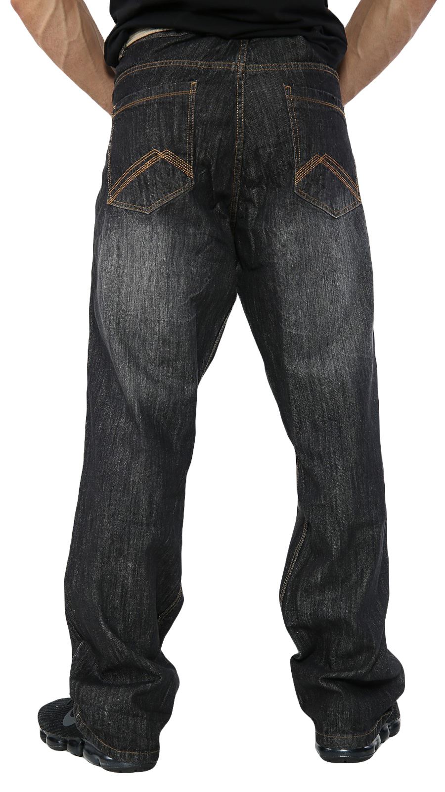 Mens Denim Jeans Regular Fit Straight Leg Cotton Pants Trousers Big & Tall Sizes - Picture 15 of 32