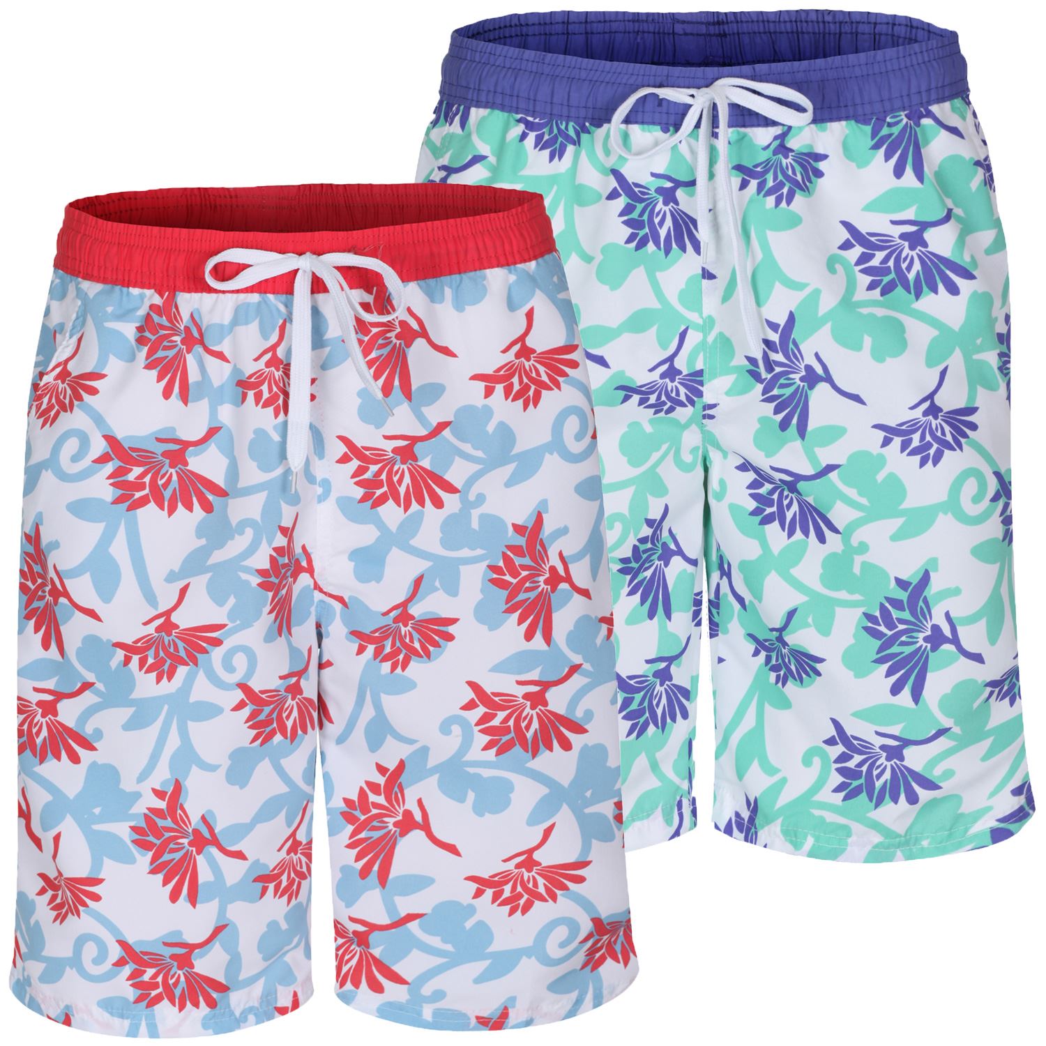 Mens Summer Swim Shorts Holiday Beach Mesh Lined Long Trunks New