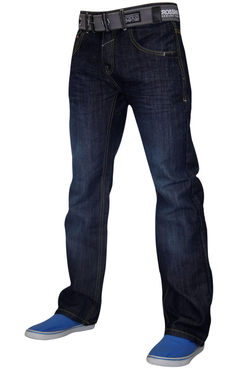 New Mens Crosshatch Straight Leg Denim 