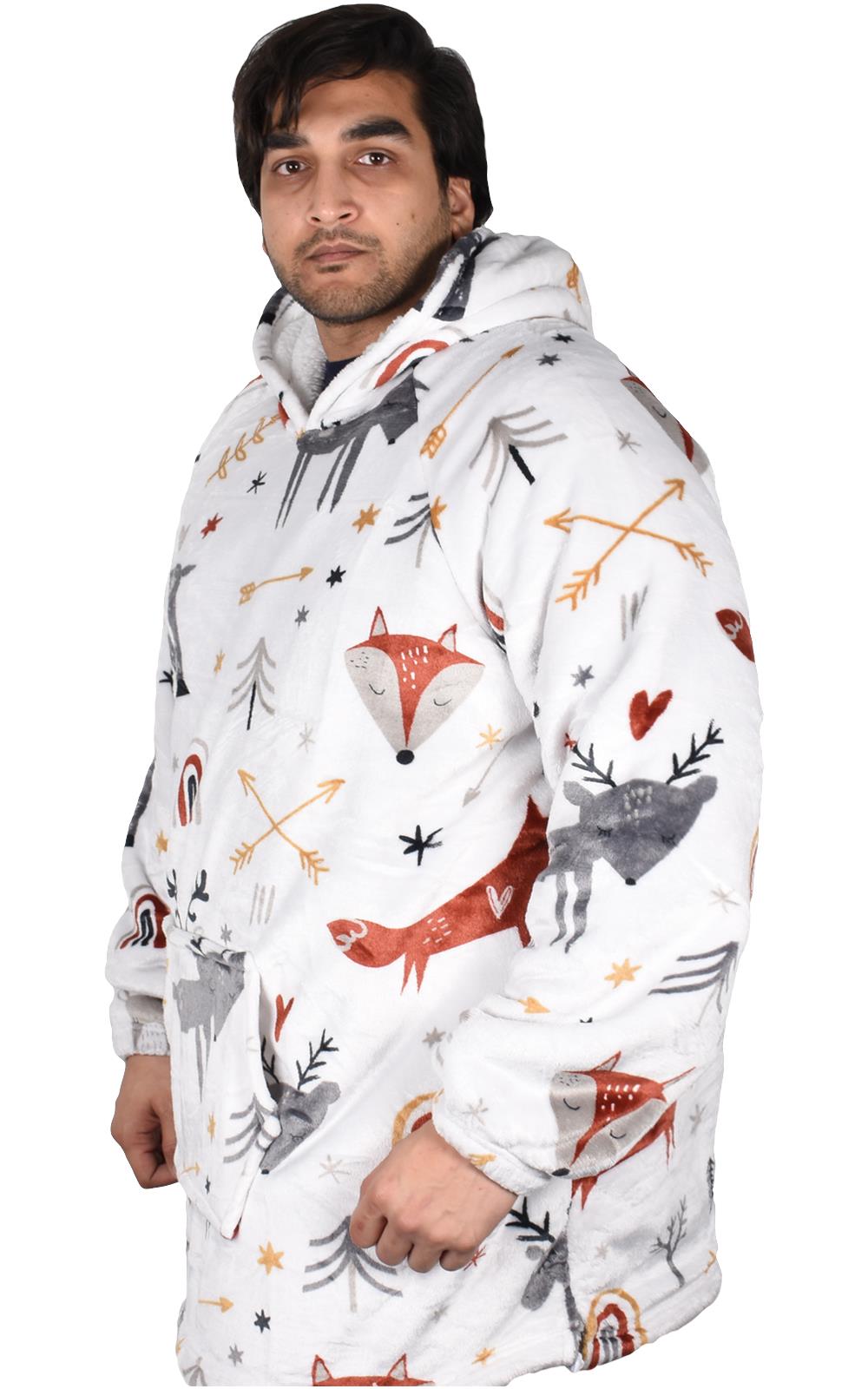 Hoodie Blanket Adult Oversized Sweatshirt Sherpa Fleece Big Hooded Ultra Plush - Picture 246 of 353