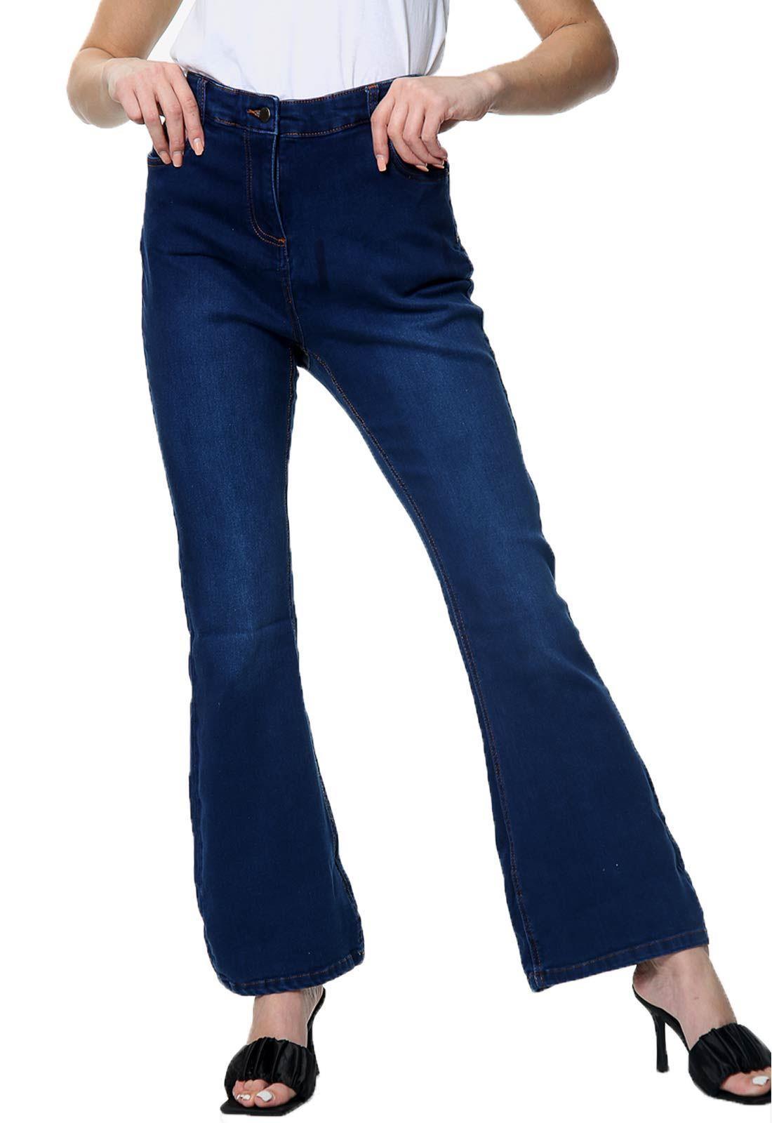 Pantalones de mezclilla elásticos acampanados acampanados con corte bota para mujer - Imagen 15 de 30