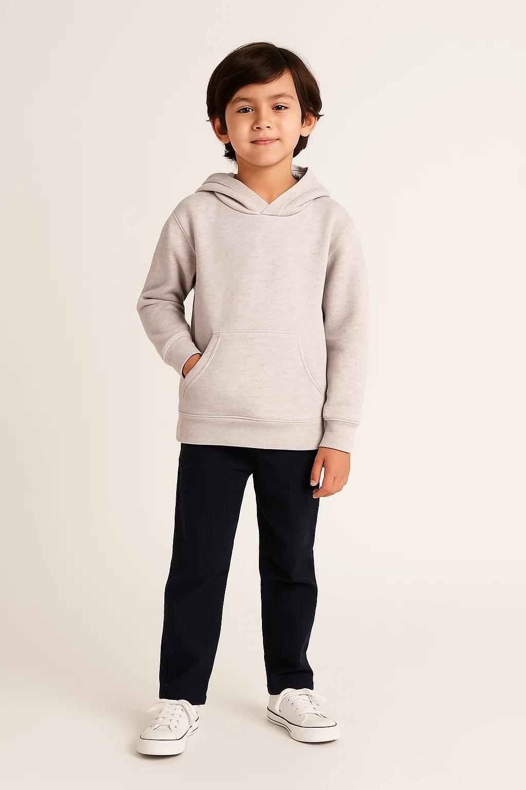 Kids Girls Boys Plain Hooded Jumper Fleece Pullover Hoodie Unisex Sweatshirt - Picture 113 of 128