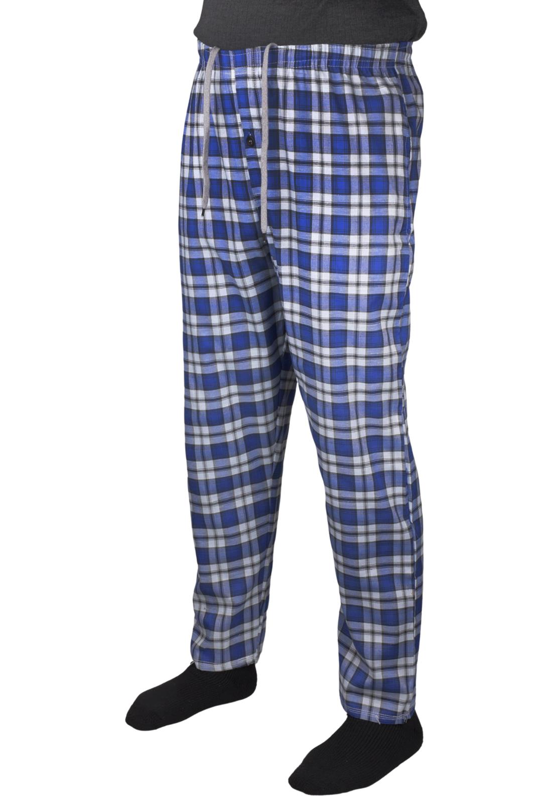 Paquete de 2 pantalones de pijama para hombre tejidos a cuadros de algodón ropa de dormir a cuadros pantalones de salón - Imagen 20 de 33
