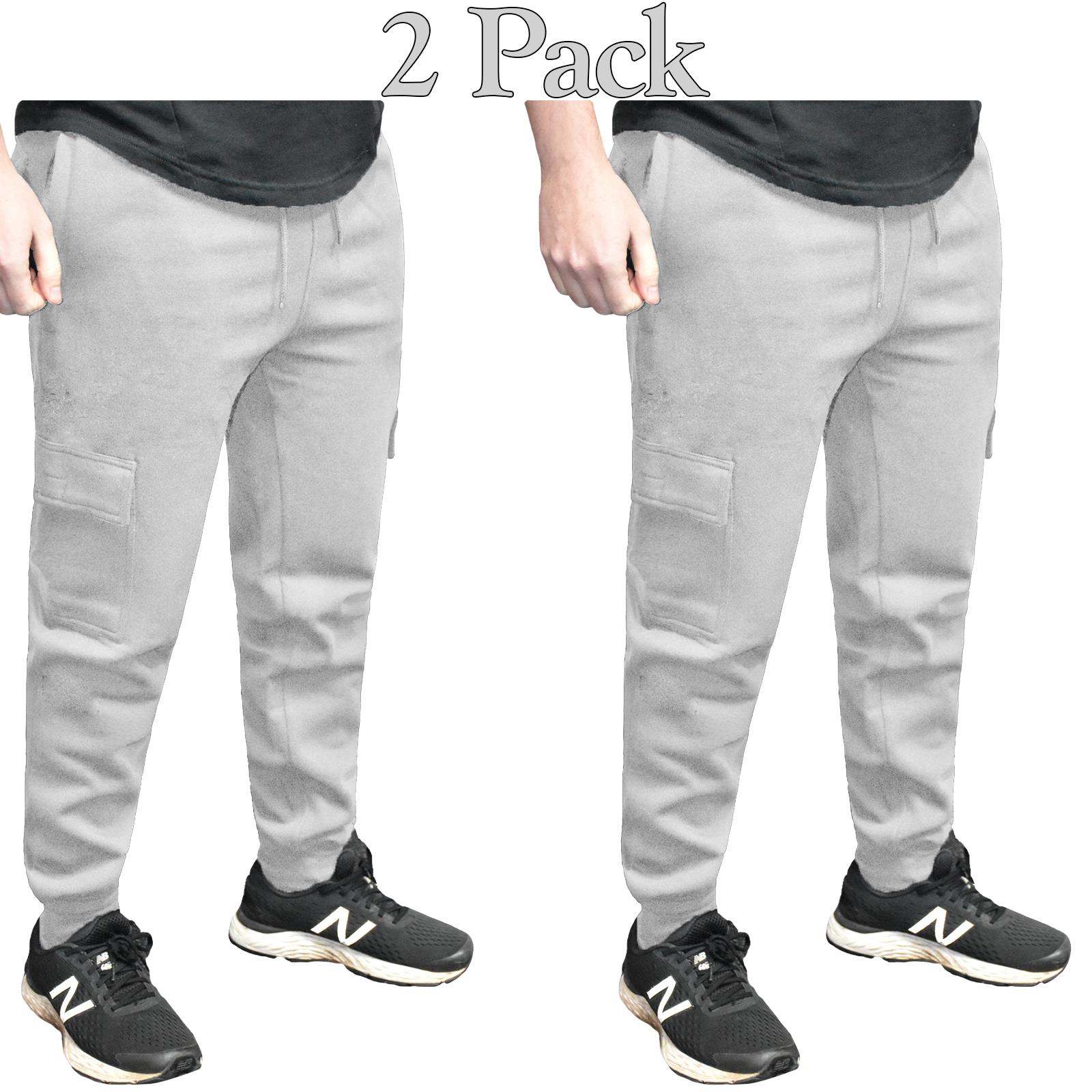 Mens Cargo Jogging Bottoms Fleece Trousers Five-Pocket Casual Gym Joggers S-2XL - Picture 34 of 51