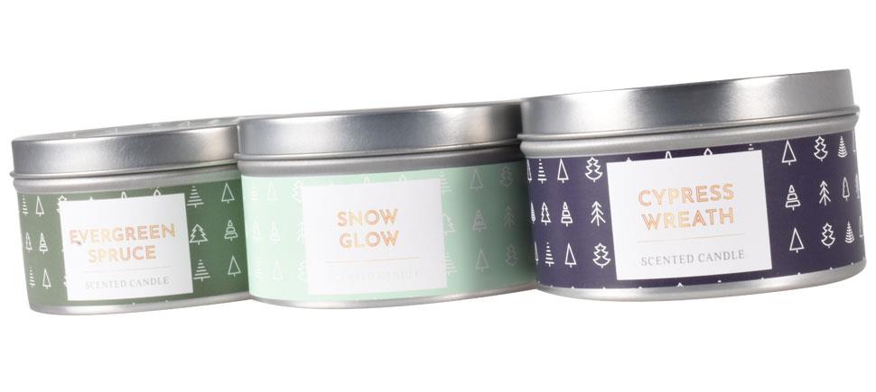 Scented Candles New Set of 3 Festive Christmas Decorative Tin Xmas Gift set - Picture 45 of 99