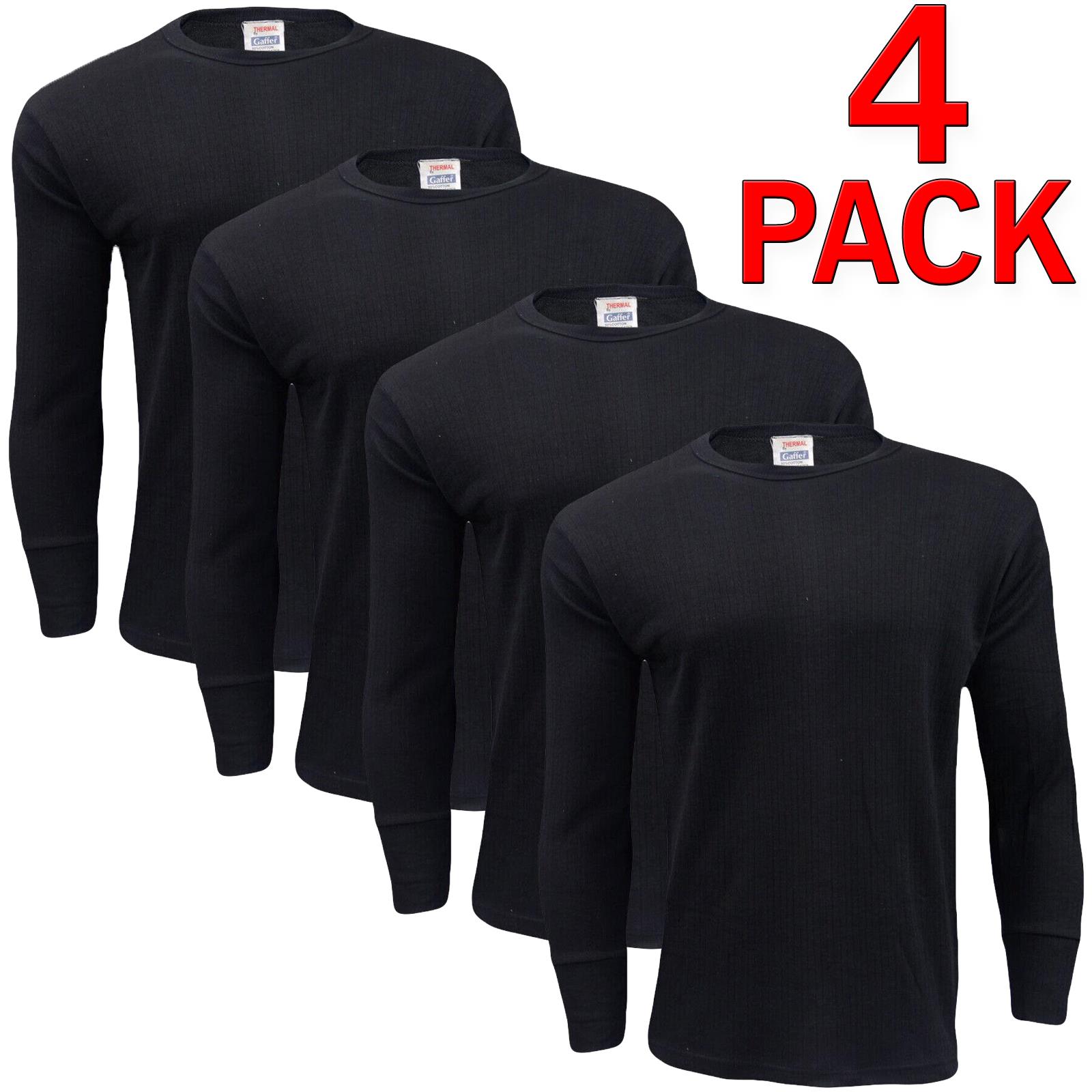 3, 4 Pack Mens Thermal Long Sleeves Shirts Top Winter Warm Long Johns Vest - Picture 18 of 40