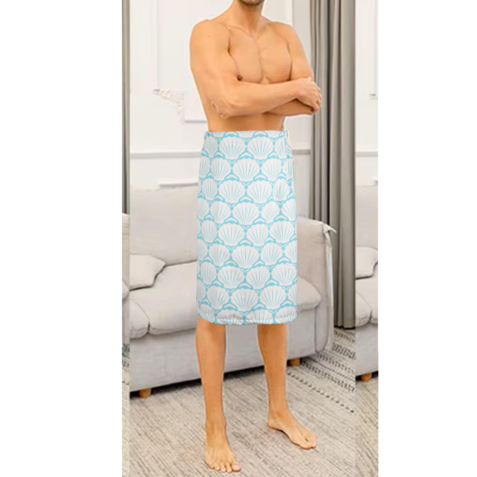 Kids Mens Wearable Wrap Towel Shower Bath Soft Microfiber Classic Shell Floral - Picture 8 of 15