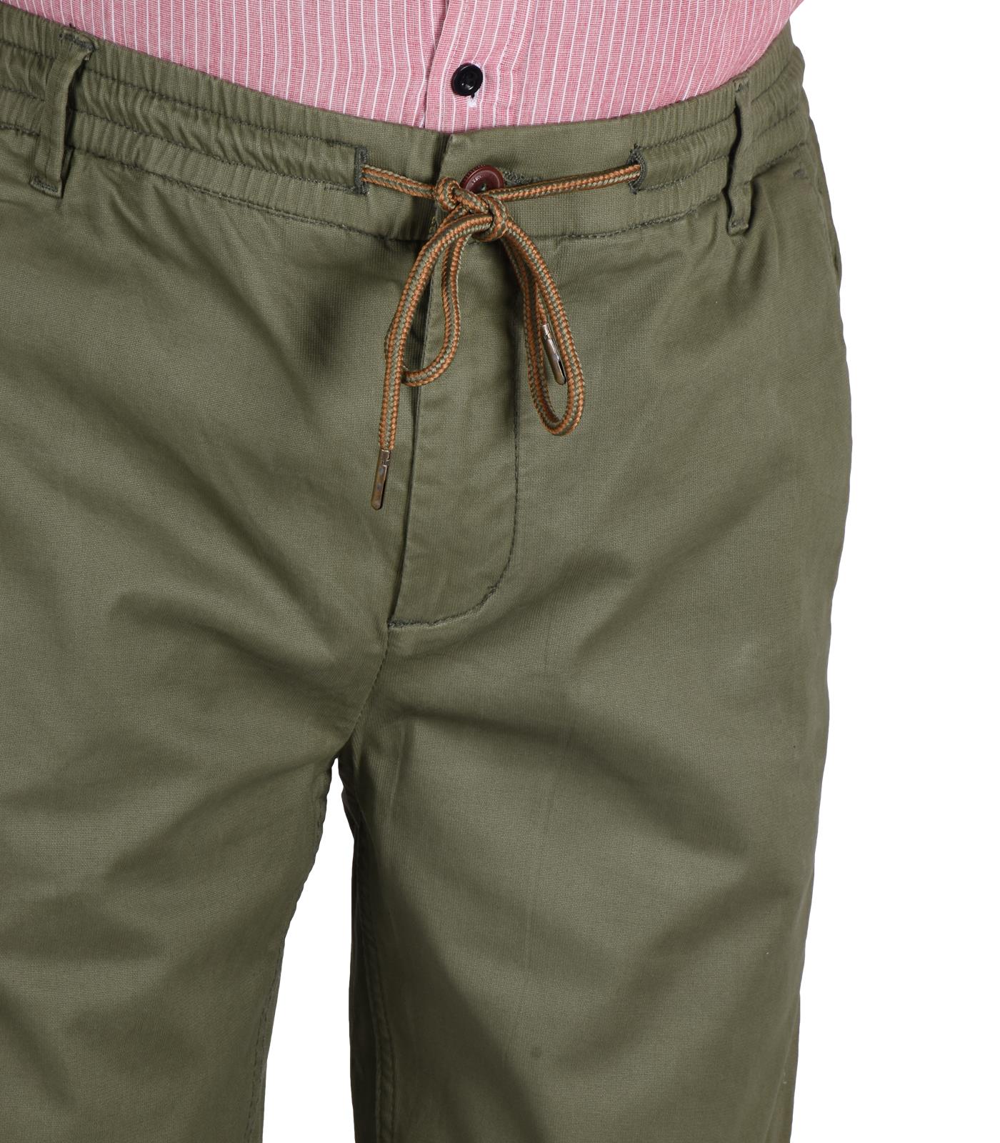 Mens Elasticated Waist Work Rugby Casual Trousers Drawstring Smart