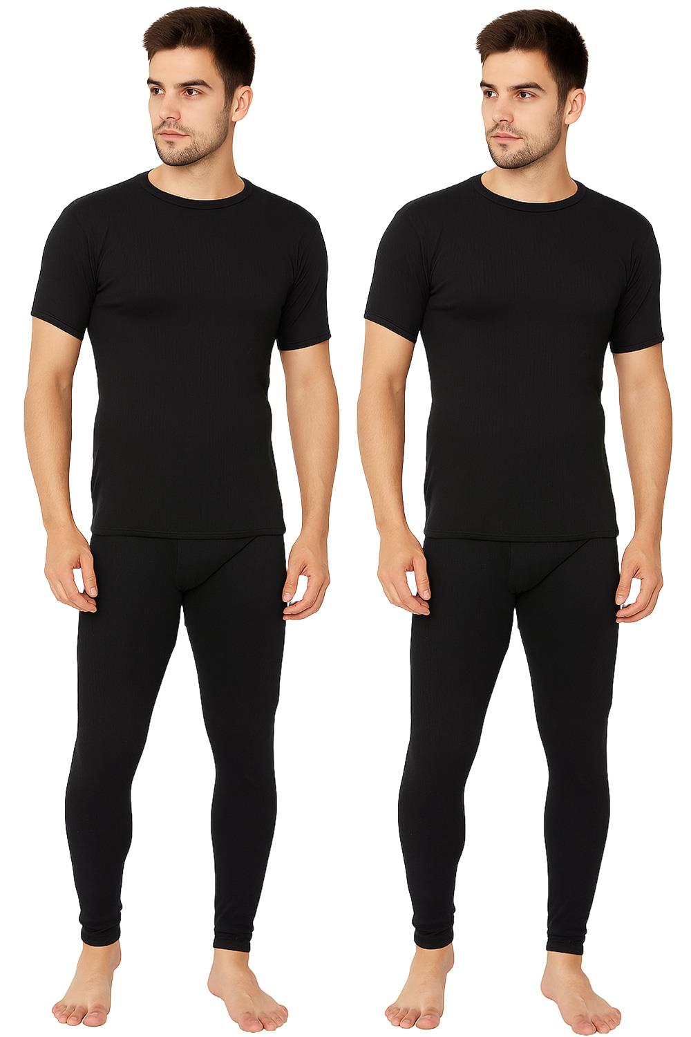 Mens Thermal Underwear Long Johns Top Bottom TShirt Short Long Sleeve 2 Pack - Picture 19 of 42