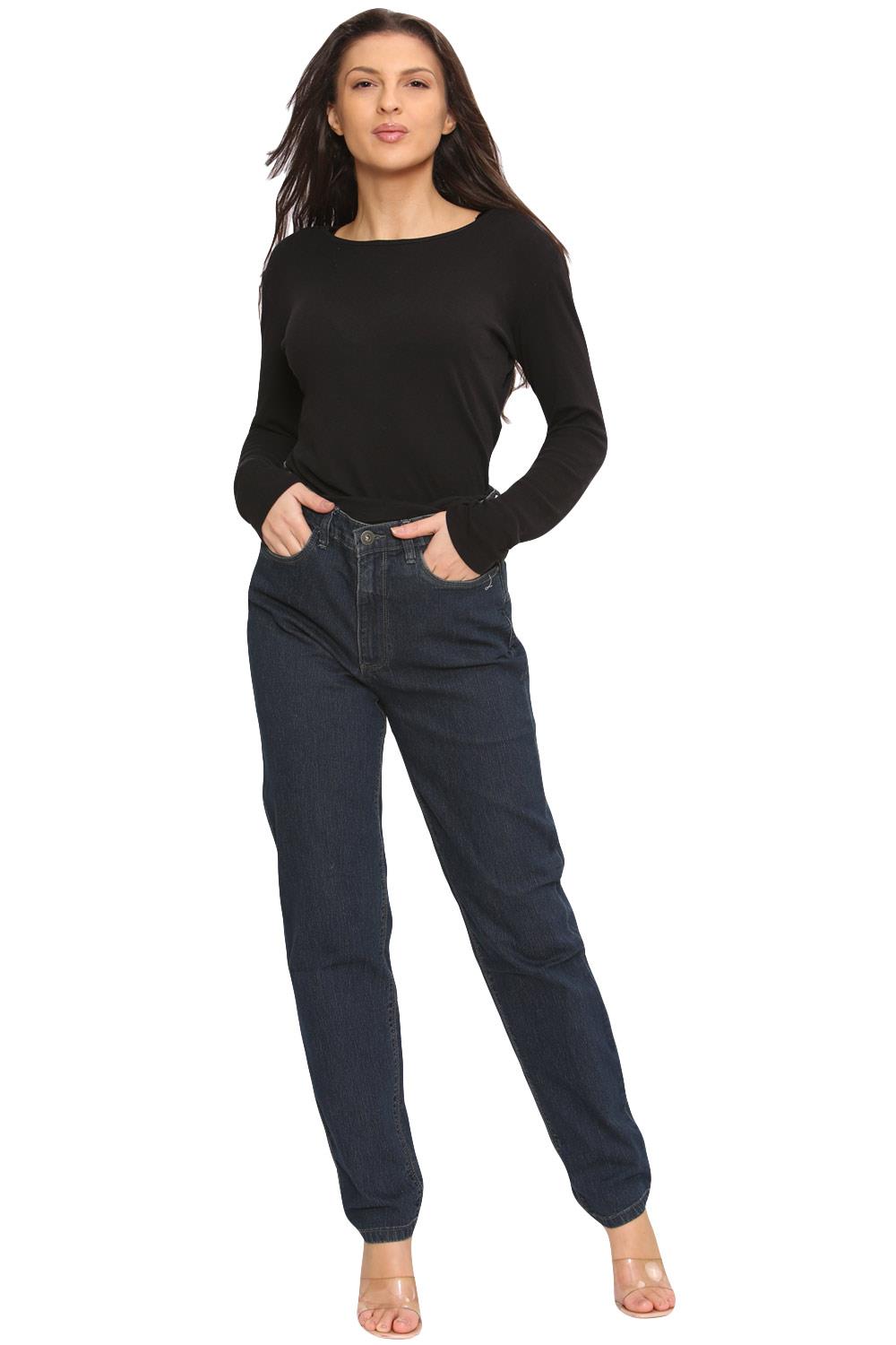 Pantalones de mezclilla elásticos ajustados rectos cintura alta para dama talla 12-28 Reino Unido - Imagen 14 de 43