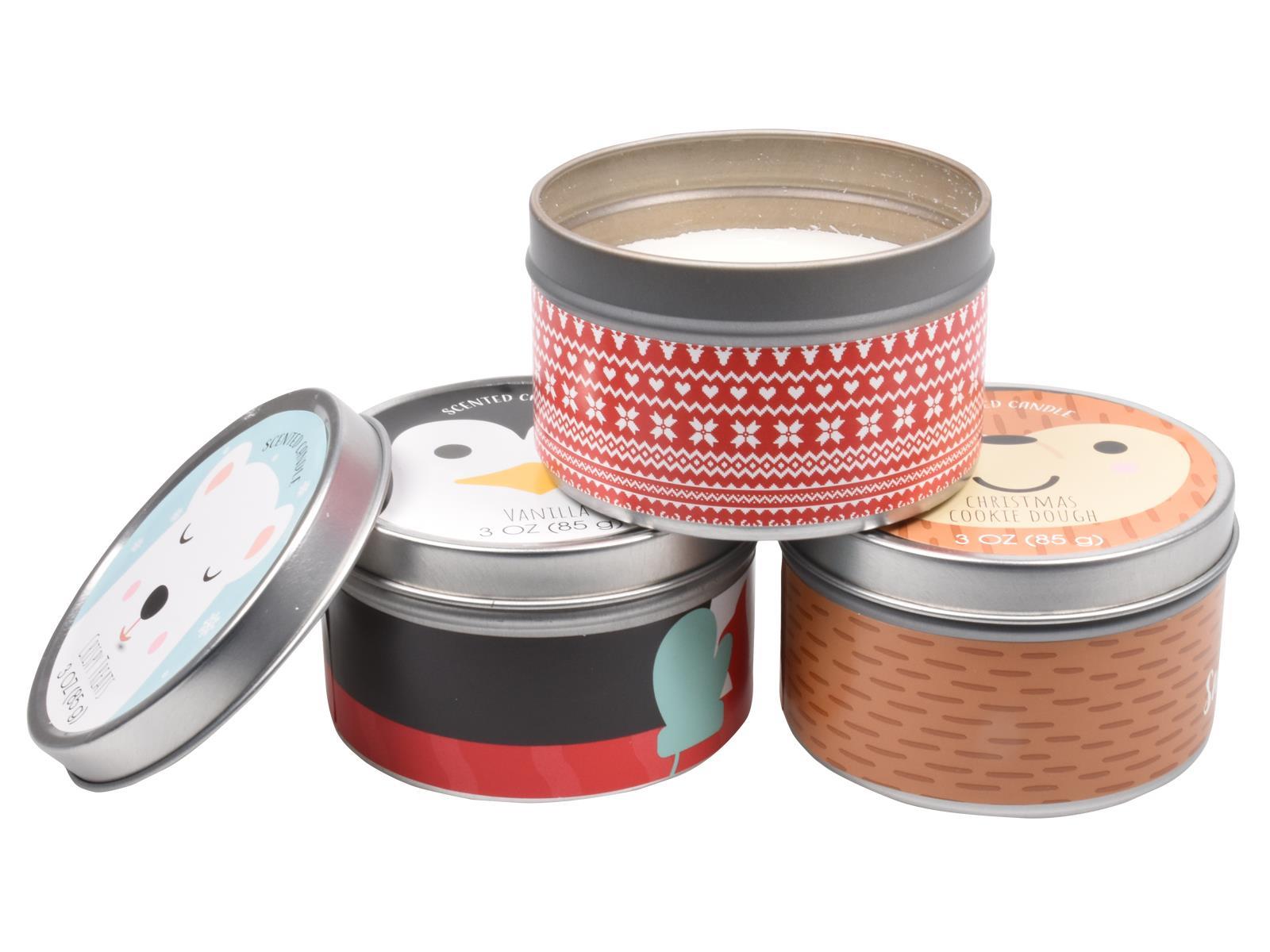 Scented Candles New Set of 3 Festive Christmas Decorative Tin Xmas Gift set - Picture 10 of 99