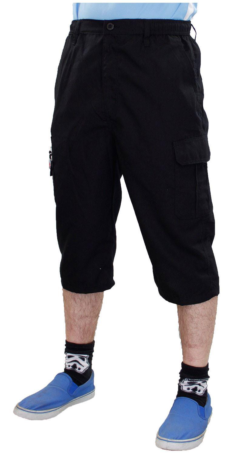 Herren 3/4 Shorts Gummibund Uni Cargo Kampf Arbeit Dreiviertel Hose - Bild 3 von 17