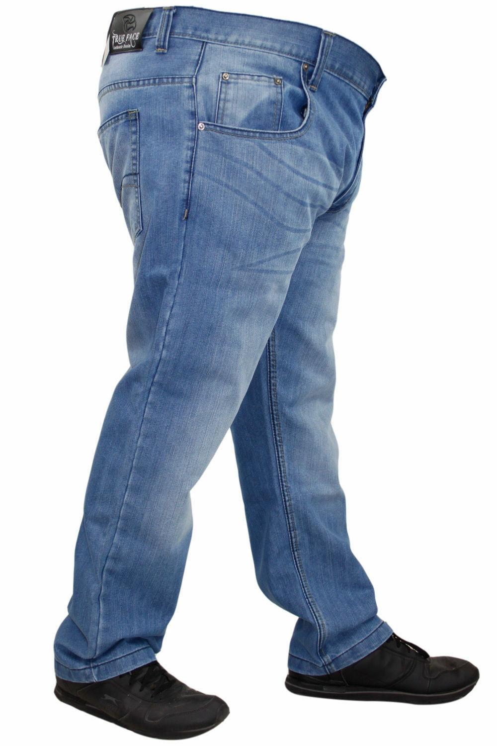 Mens Denim Jeans Regular Fit Straight Leg Cotton Pants Trousers Big & Tall Sizes - Picture 24 of 32