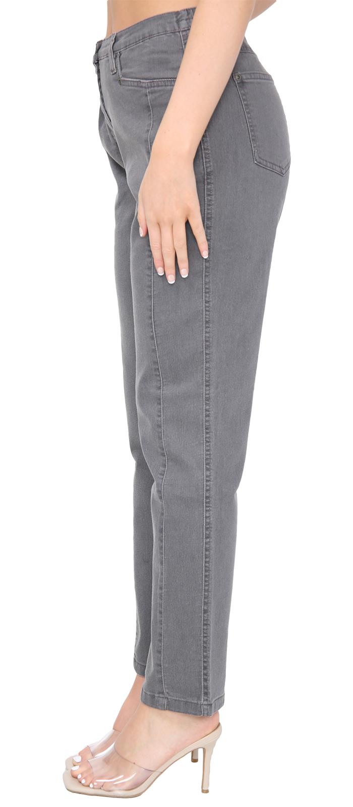 Womens Denim Jeans Stretchy Straight Leg Half Elasticated Mid Rise Pants Trouser - Picture 10 of 12