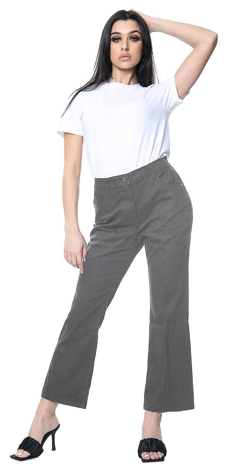 Pantalones de mezclilla elásticos acampanados acampanados con corte bota para mujer - Imagen 18 de 30