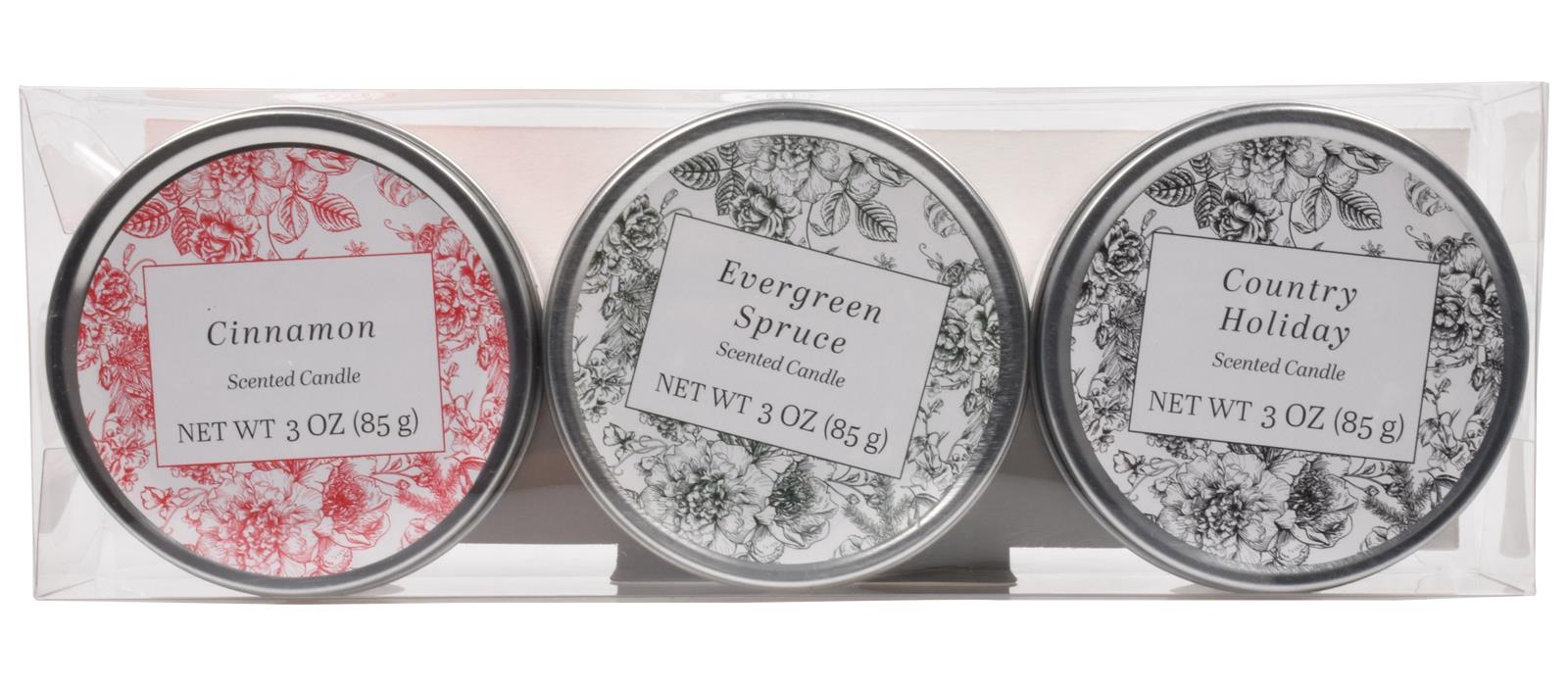 Scented Candles New Set of 3 Festive Christmas Decorative Tin Xmas Gift set - Picture 70 of 99