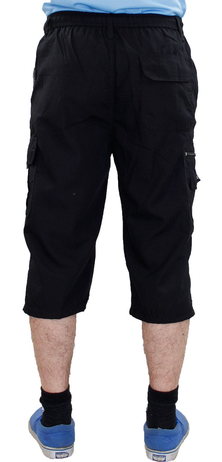 Herren 3/4 Shorts Gummibund Uni Cargo Kampf Arbeit Dreiviertel Hose - Bild 6 von 17