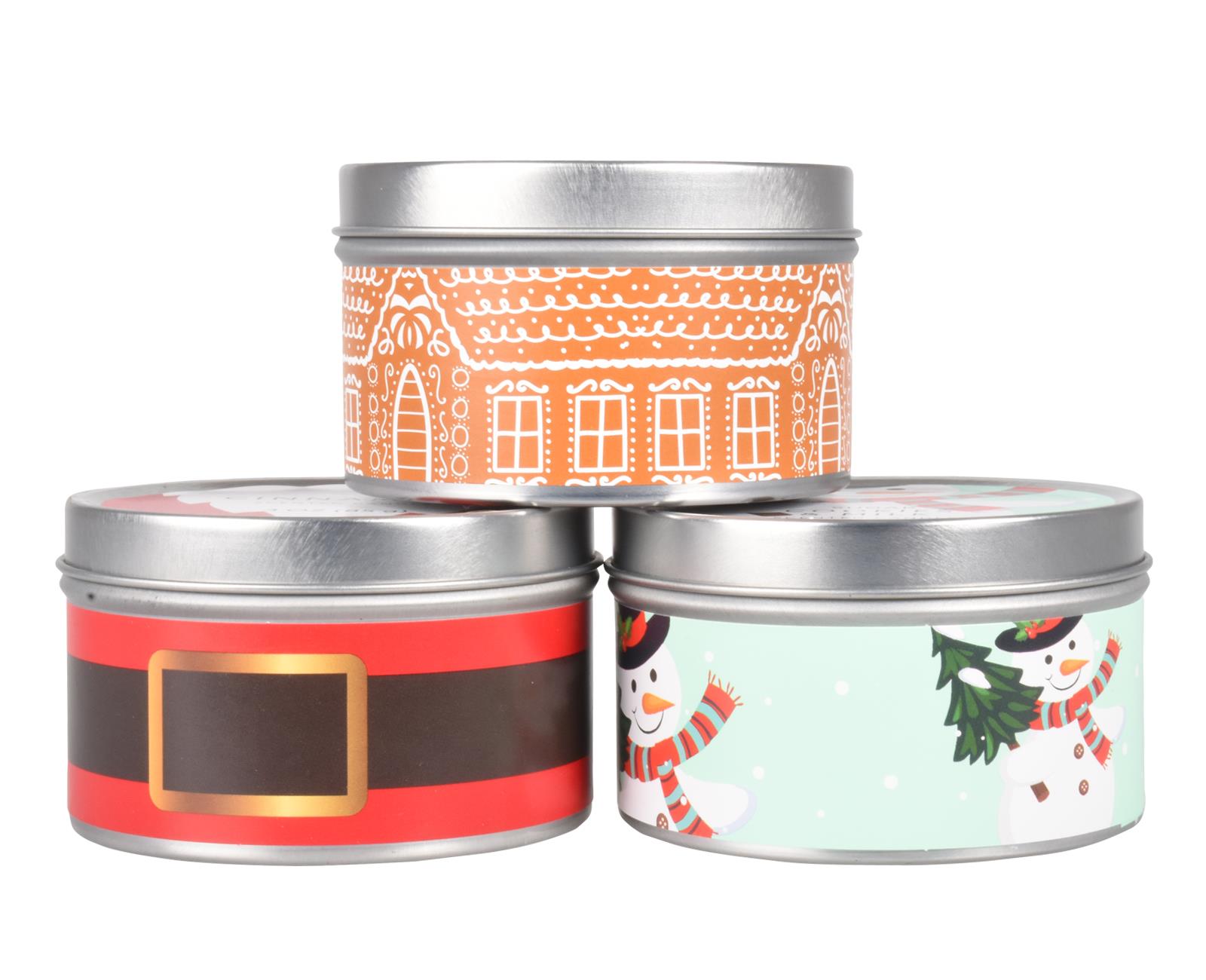 Scented Candles New Set of 3 Festive Christmas Decorative Tin Xmas Gift set - Picture 88 of 99
