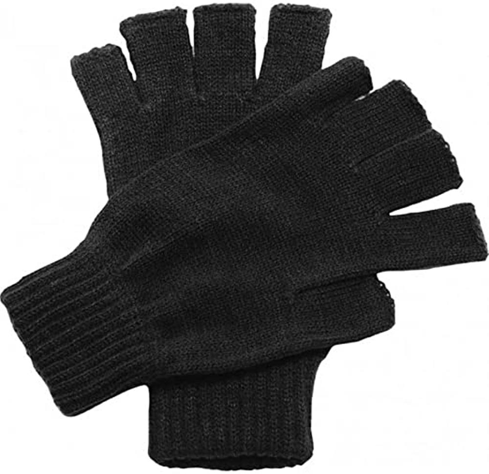 3PAIR Mens Fingerless Gloves Magic Half Finger Winter Typing Touch
